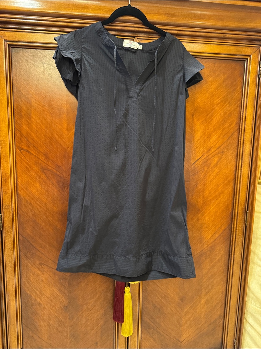 Black S Short Sleeve Tunic Dress